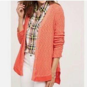 Left of Center Bright Orange Cardigan Sweater